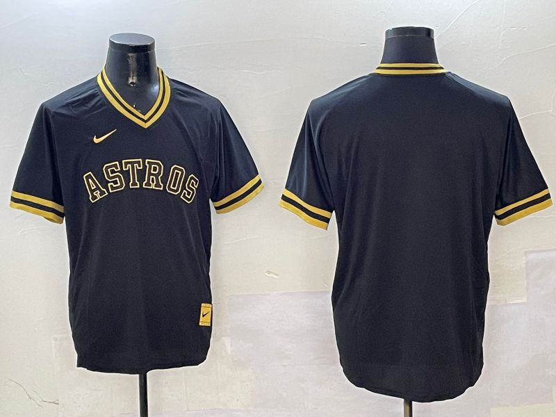 Men Houston Astros Blank Black Gold Game 2025 Nike MLB Jersey style 1